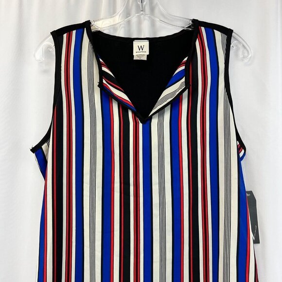 Wrapper Sleeveless Multicolored Striped Top Women’s Size Medium Lightweight New - Picture 2 of 9